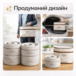 Термоланчбокс Моннаду 4 уровня в термочехле