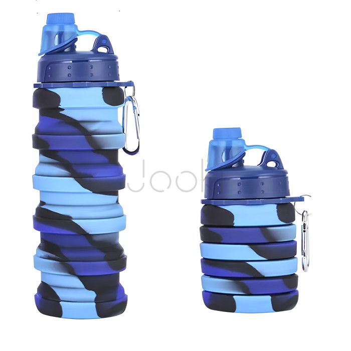 Складная силиконовая бутылка  "Carabottle" с карабином, без BPA
