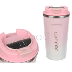 Термокружка Jooki "Coffee" металлическая с индикацией, розовая, 500 мл УЦЕНКА