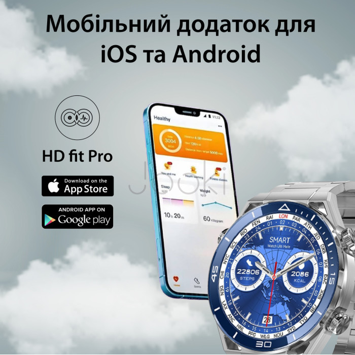 Смарт часы мужские водонепроницаемые умные часы с nfc часы для измерения давления Серый Проверенное качество Jooki