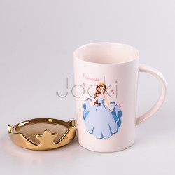 Чашка керамічна Princess 400мл з кришкою Білий Зручність і стиль Jooki