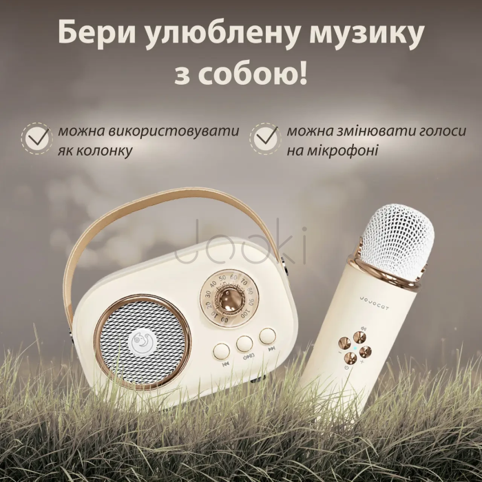 Колонка портативна з мікрофоном C-20 BT/TF/USB/FM 5 Вт Рожевий  Jooki