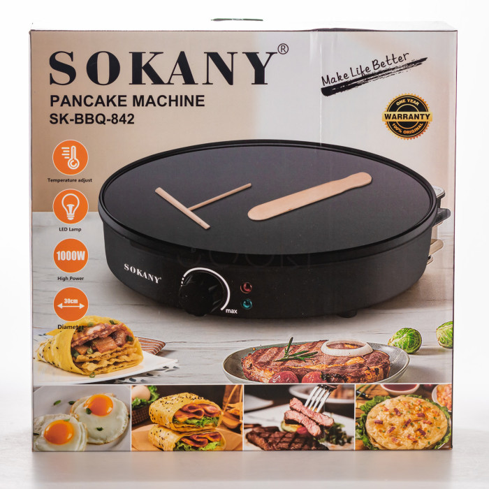 Блинница электрическая Sokany SK-BBQ-842 электроблинница Ø30 см автоматическая блинница для дома профессиональная Твой стильный выбор 