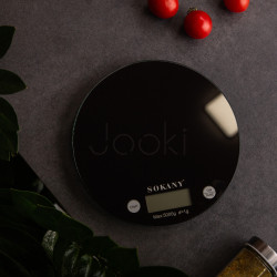 Кухонные весы круглые Sokany SK-19023B электронные до 5 кг черные  Jooki 