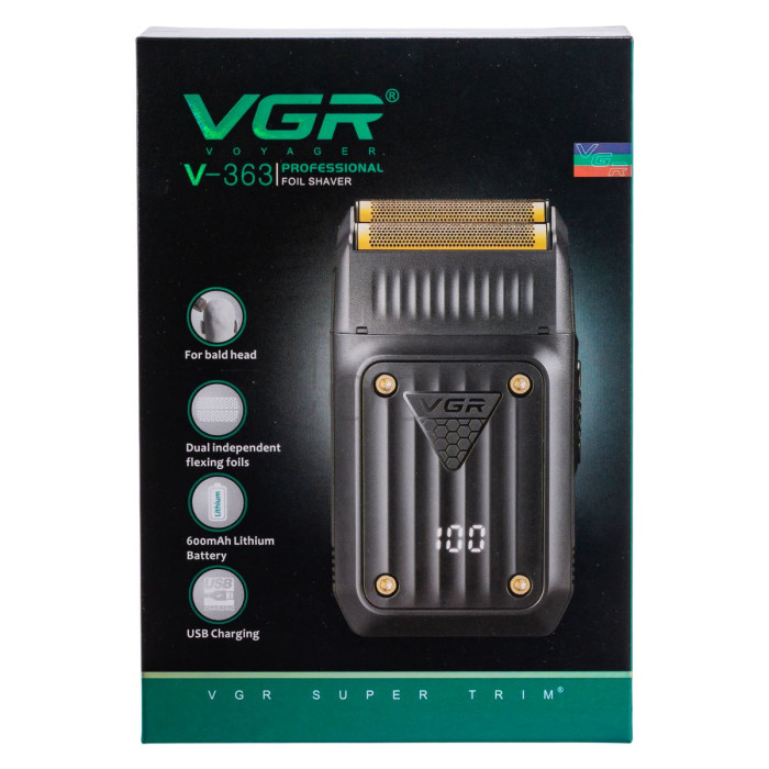 Электробритва мужская шейвер с двойным лезвием и LED-дисплеем VGR V-363 Удобство и стиль Jooki