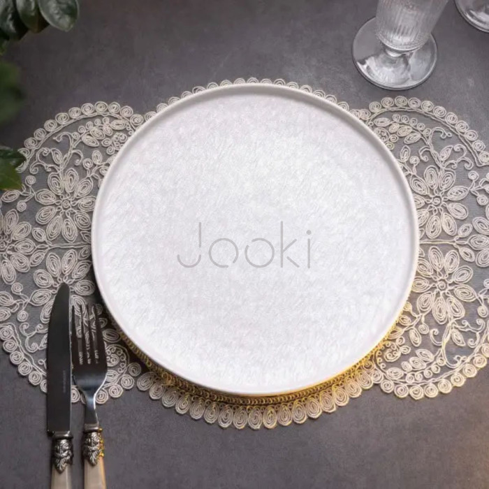Тарелка керамическая 25 см плоская белая  Jooki 