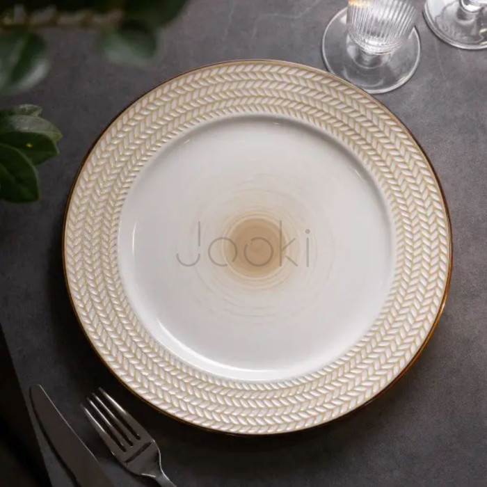 Тарелка сервировочная 26 см плоская керамическая  Jooki