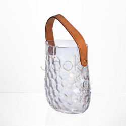 Ваза сумочка з ручкою 13×9.5×18 (см) декоративна скляна ваза для квітів 1.2 (л) Райдужний HP-19-153-6 Завжди під рукою 