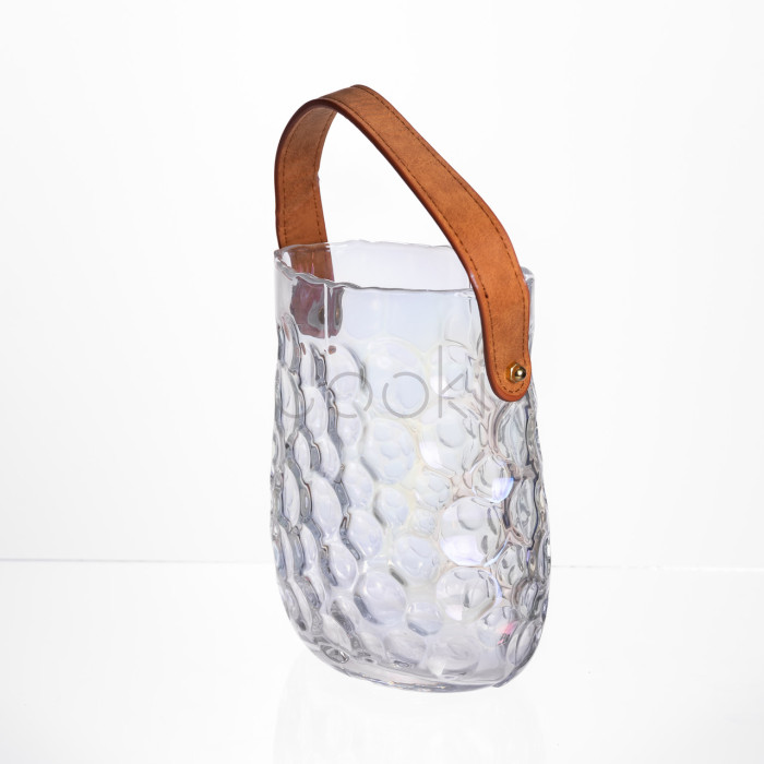 Ваза сумочка з ручкою 13×9.5×18 (см) декоративна скляна ваза для квітів 1.2 (л) Райдужний HP-19-153-6 Завжди під рукою 
