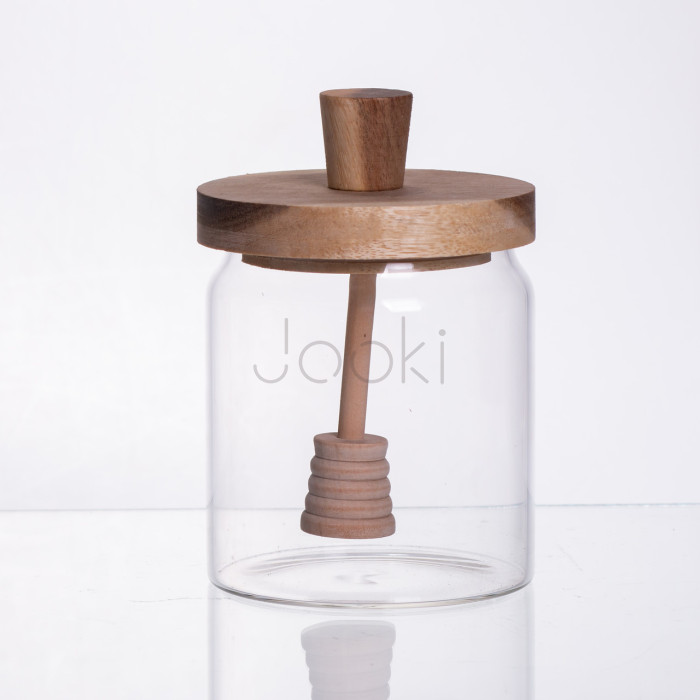 Медовниця скляна з кришкою і ложкою 500 (мл) 64486-2 Перевірена якість Jooki
