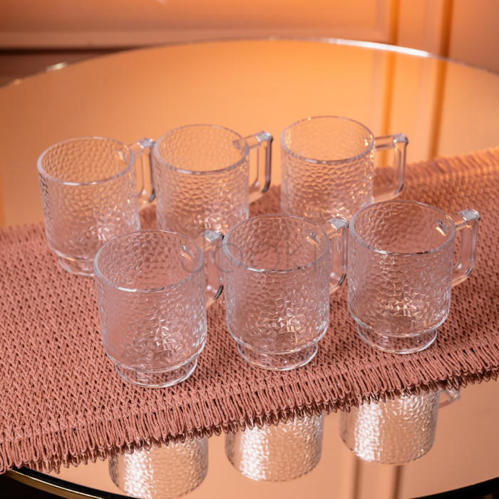 Набор чашек 6 шт для чая и кофе Goblet по 300 (мл) кружки стеклянные HP-19-L8 Твой стильный выбор 
