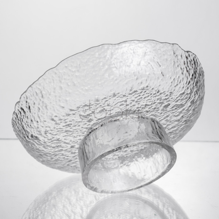 Фруктовница на ножке Ice Textured 20 см с ледяной текстурой стекла Yiwu HP-34-89 Проверенное качество Jooki