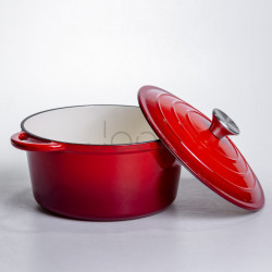 Кастрюля чугунная эмалированная 4 л, красный Yiwu HP-FLG-1 RED Продумано до деталей 