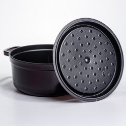 Кокотница чугунная эмалированная 4,5 л, бургунди Yiwu HP-FLG-11 burgundy Продумано до деталей 