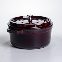 Кокотница чугунная эмалированная 4,5 л, бургунди Yiwu HP-FLG-11 burgundy Продумано до деталей 