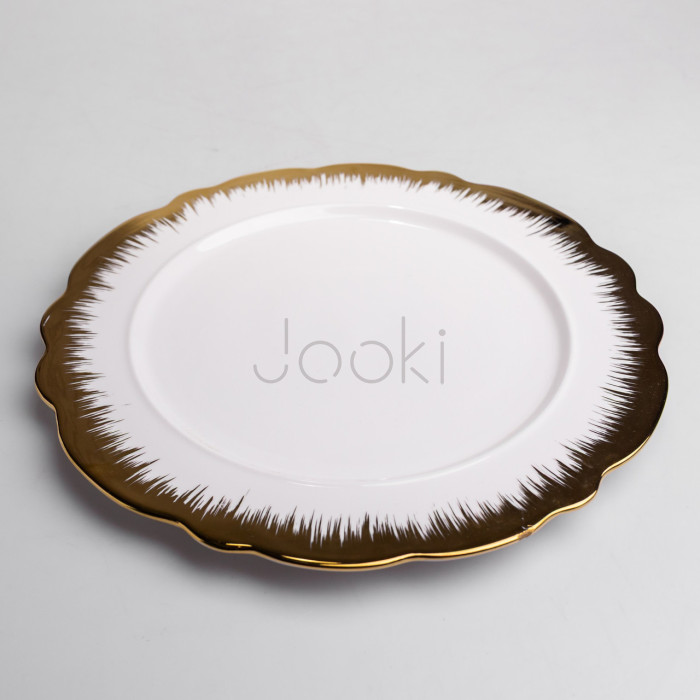 Блюдо сервировочное фарфоровое Golden Eye 30,5 см Yiwu DD26-26 Практическое решение Jooki