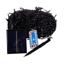 Новогодняя гирлянда уличная 100 м 1000 LED с солнечной батареей 8 режимов работы черный провод Белый свет SB1000L100MBW  Jooki 