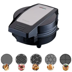 Мультипекар Sokany SK-08105 5 в 1 600 Вт з антипригарними панелями: для вафель, коржів, пончиків, горішків, фігурного печива Перевірена якість Jooki