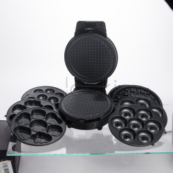 Мультипекар Sokany SK-08105 5 в 1 600 Вт з антипригарними панелями: для вафель, коржів, пончиків, горішків, фігурного печива Перевірена якість Jooki