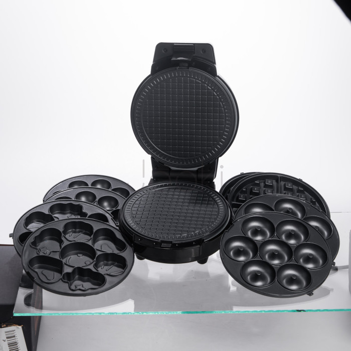 Мультипекар Sokany SK-08105 5 в 1 600 Вт з антипригарними панелями: для вафель, коржів, пончиків, горішків, фігурного печива Перевірена якість Jooki