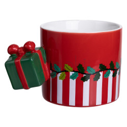 Чашка фарфоровая новогодняя Merry Christmas 400 (мл) Красная Yiwu FM-CS-49R Твой стильный выбор 