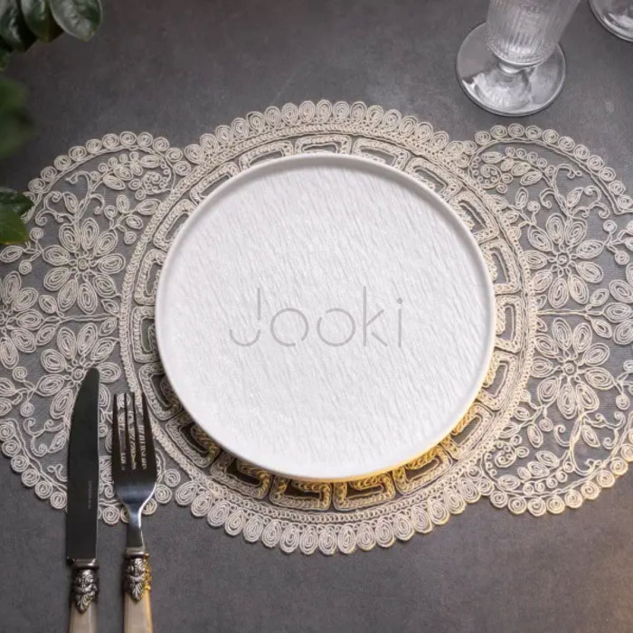 Тарелка керамическая 20 см плоская белая  Jooki