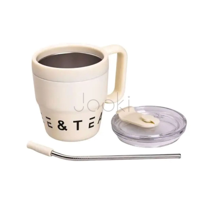 Термочашка Coffee & Tea з трубочкою бежева HP-14-23BE  Jooki