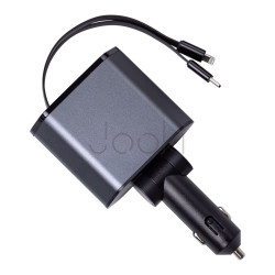 Автомобильное зарядное устройство Starry Sky с выдвижными кабелями и портами USB-A/USB-C  Всегда под рукой 
