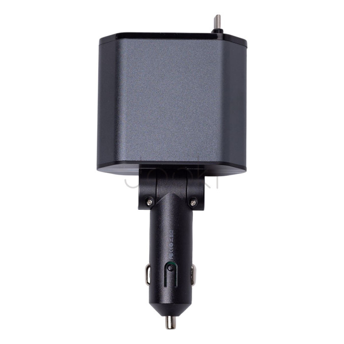 Автомобильное зарядное устройство Starry Sky с выдвижными кабелями и портами USB-A/USB-C  Всегда под рукой 