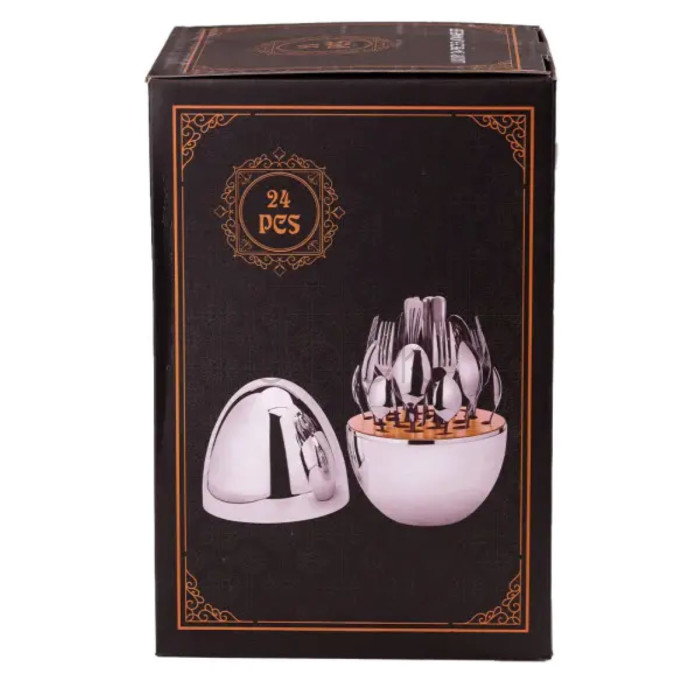 Набор столовых приборов на 6 персон 24 шт с подставкой 29 х 19.5 см серебро Функциональность Jooki