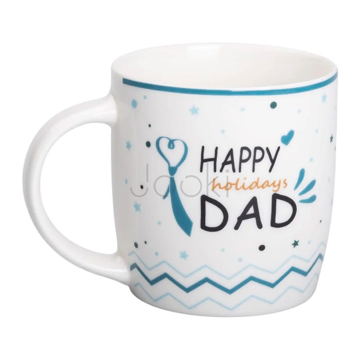 Кружка порцелянова з написами 450 (мл) Happy holidays dad RX-N240278HD  Jooki