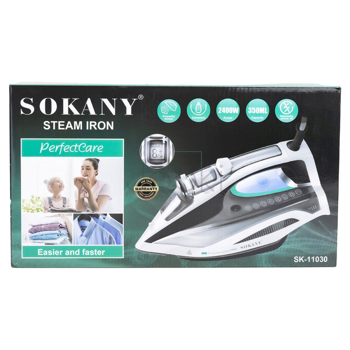 Утюг паровой ручной Sokany с керамической подошвой профессиональный для одежды 2400 Вт Jooki, глажка электрический Надійний вибір Jooki