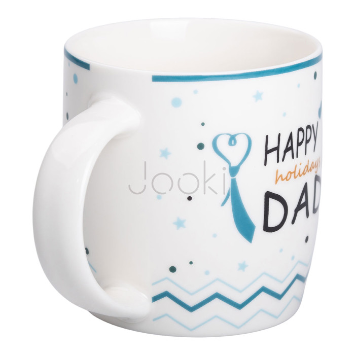 Кружка порцелянова з написами 450 (мл) Happy holidays dad RX-N240278HD  Jooki