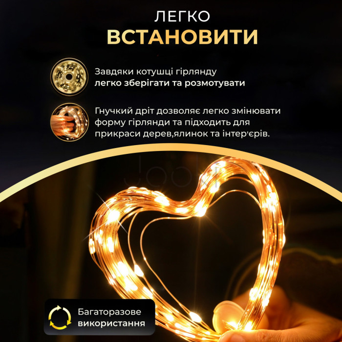 Гирлянда роса 10 метров USB на 100 led светодиодов капля на зеленой проволоке  Jooki