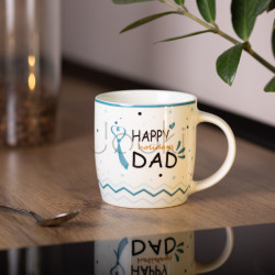 Кружка порцелянова з написами 450 (мл) Happy holidays dad RX-N240278HD  Jooki