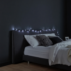 Новогодняя комнатная гирлянда нить 6 м 50 LED черный провод Белый W50LED6MBW  Jooki