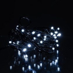 Новогодняя комнатная гирлянда нить 6 м 50 LED черный провод Белый W50LED6MBW  Jooki