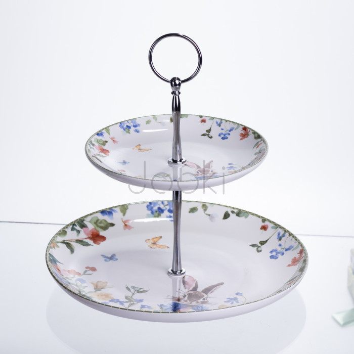 Этажерка Garden Rabbits фарфоровая для фруктов и десертов 23*24 см HP-7323-6 Удобство и стиль Jooki
