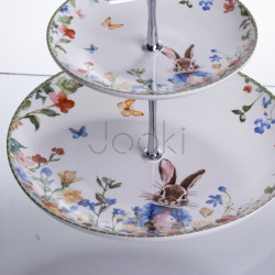 Этажерка Garden Rabbits фарфоровая для фруктов и десертов 23*24 см HP-7323-6 Удобство и стиль Jooki