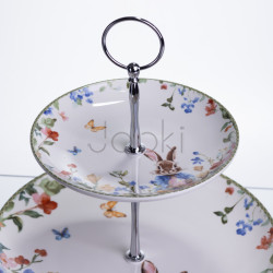 Этажерка Garden Rabbits фарфоровая для фруктов и десертов 23*24 см HP-7323-6 Удобство и стиль Jooki