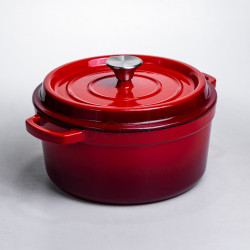 Кокотница чугунная эмалированная 4,5 л, красный Yiwu HP-FLG-4 RED Функциональность Jooki