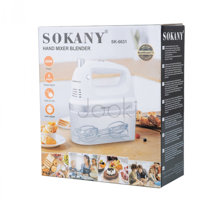 Міксер ручний Sokany з двома насадками 400Вт SK6631W  Jooki