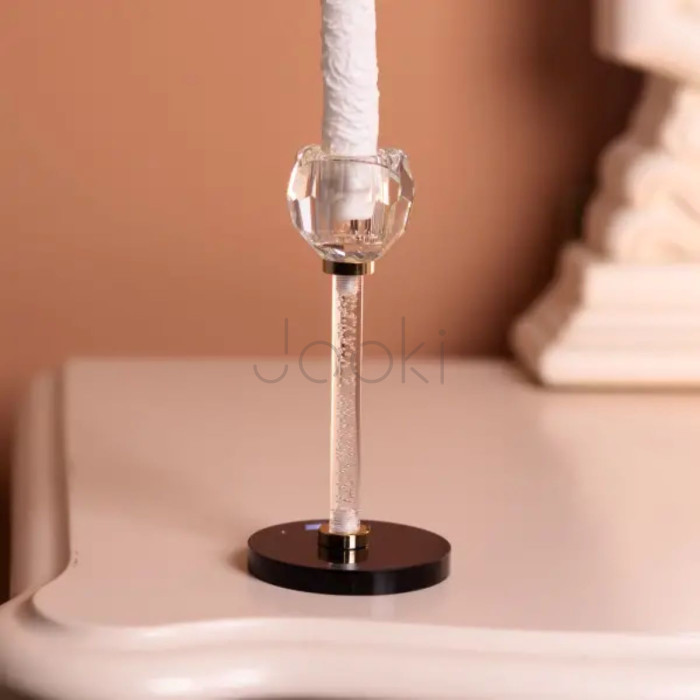 Стеклянный подсвечник Crystal Pillar 17 см на стол декоративный HP-7-27  Jooki