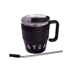Термокружка Coffee & Tea с трубочкой черная Проверенное качество Jooki