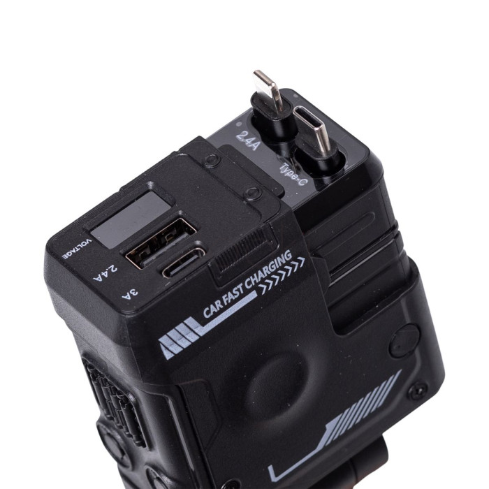Автомобильное зарядное устройство MECHA с выдвижными кабелями и портами USB/Type-C Черный Проверенное качество Jooki