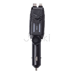 Автомобильное зарядное устройство MECHA с выдвижными кабелями и портами USB/Type-C Черный Проверенное качество Jooki