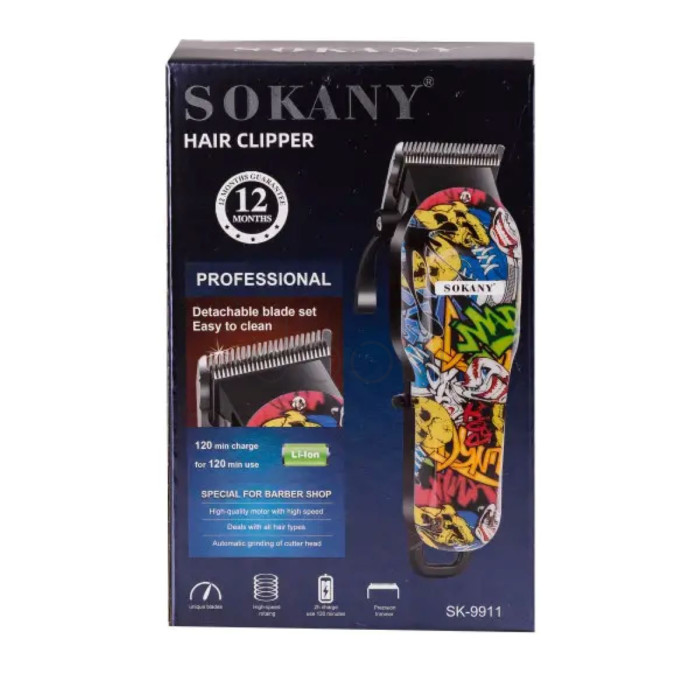 Машинка для стрижки Sokany SK-9911 профессиональная 4 насадки Продумано до деталей 