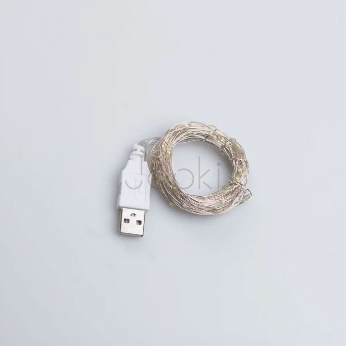 Гірлянда роса 10 метрів USB на 100 led світлодіодів крапля на білому дроті біла USB100L10MWW Зручність і стиль Jooki