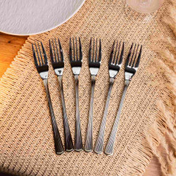 Набір столових виделок 6 штук із нержавіючої сталі 20.5 см вилки кухонні столові прилади сервірування HP-16978-02  Jooki