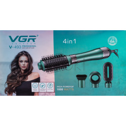 Фен-щітка 4в1 з насадками, 1000 Вт професійний VGR HP-V-493 Продумано до деталей 